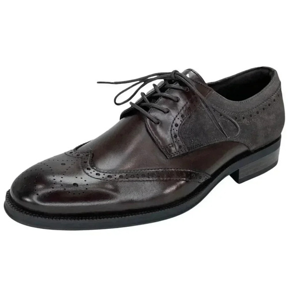 Kenneth Cole Brock Leather Wingtip Mens Oxfords Size 7.5M - Picture 1 of 12